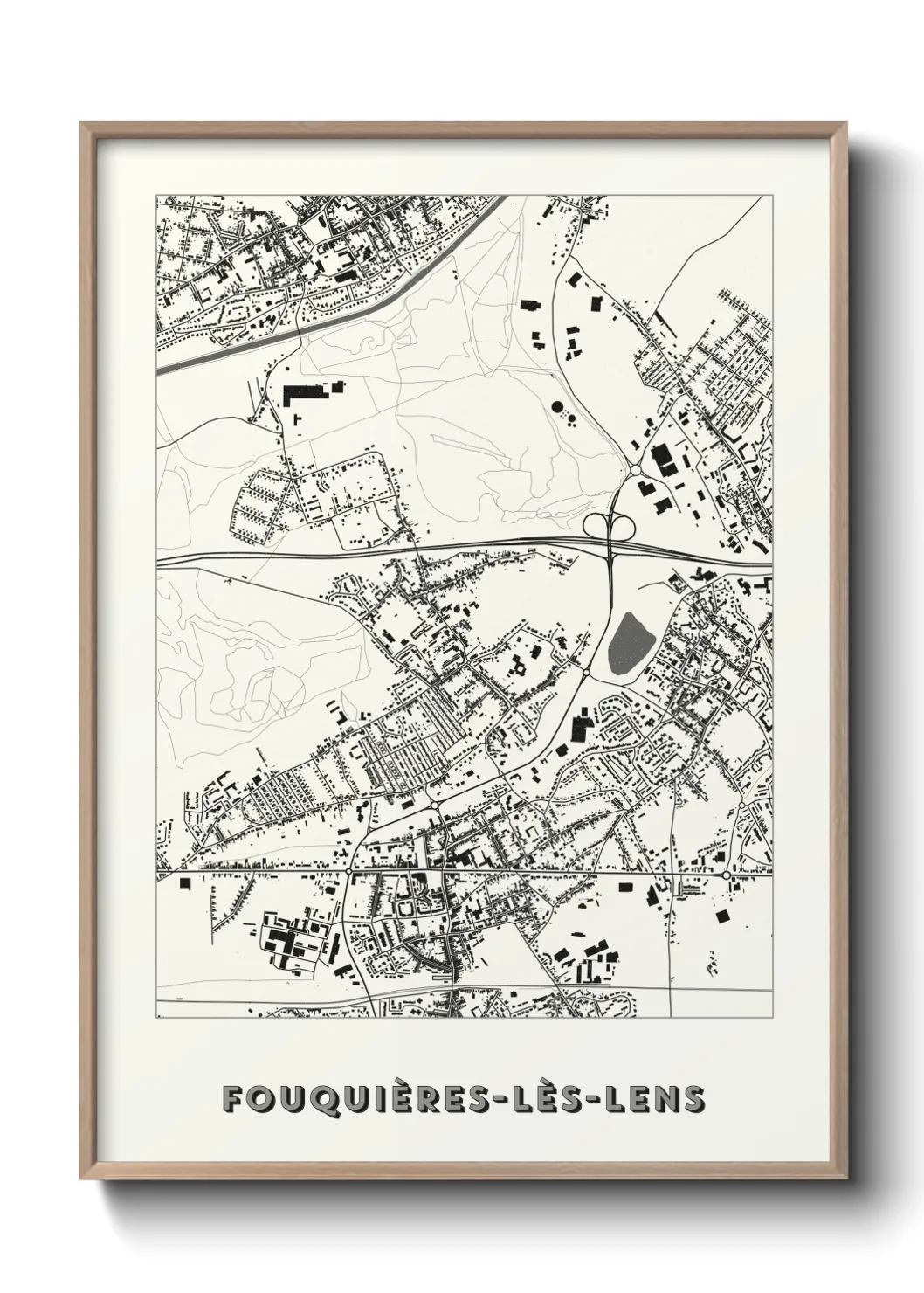 Une affiche de carte sur Fouquières-lès-Lens