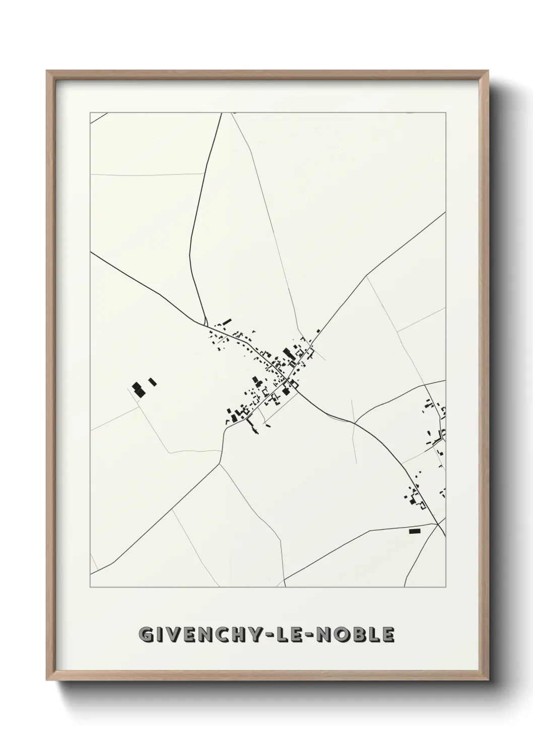 Une affiche de carte sur Givenchy-le-Noble