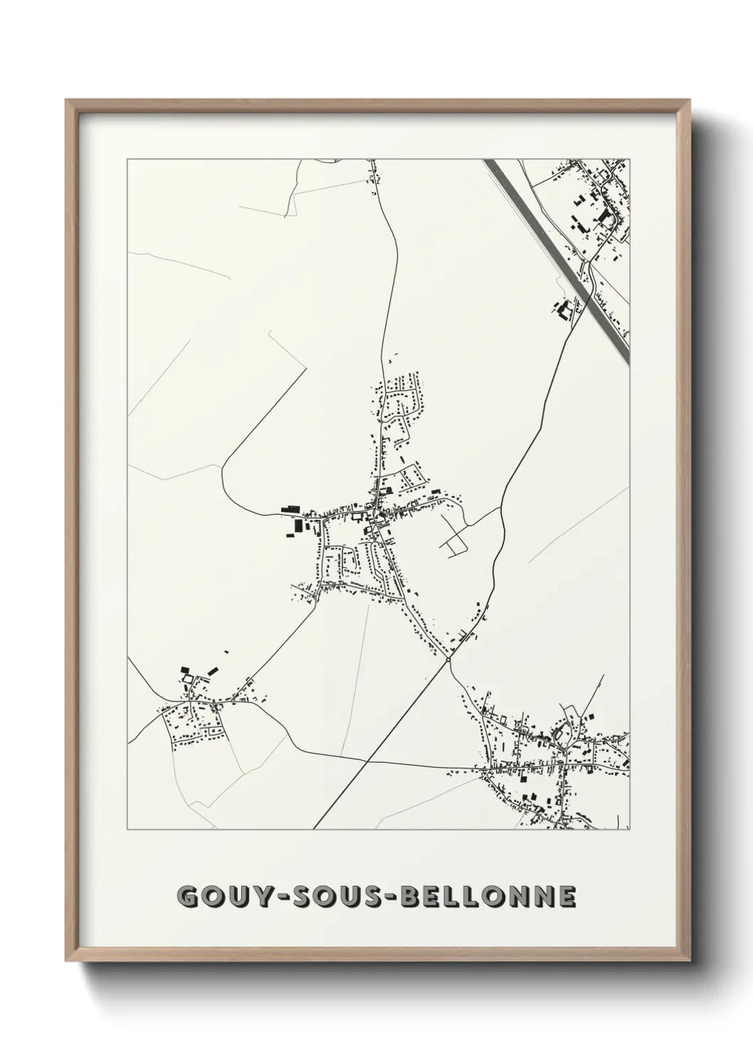 Une affiche de carte sur Gouy-sous-Bellonne