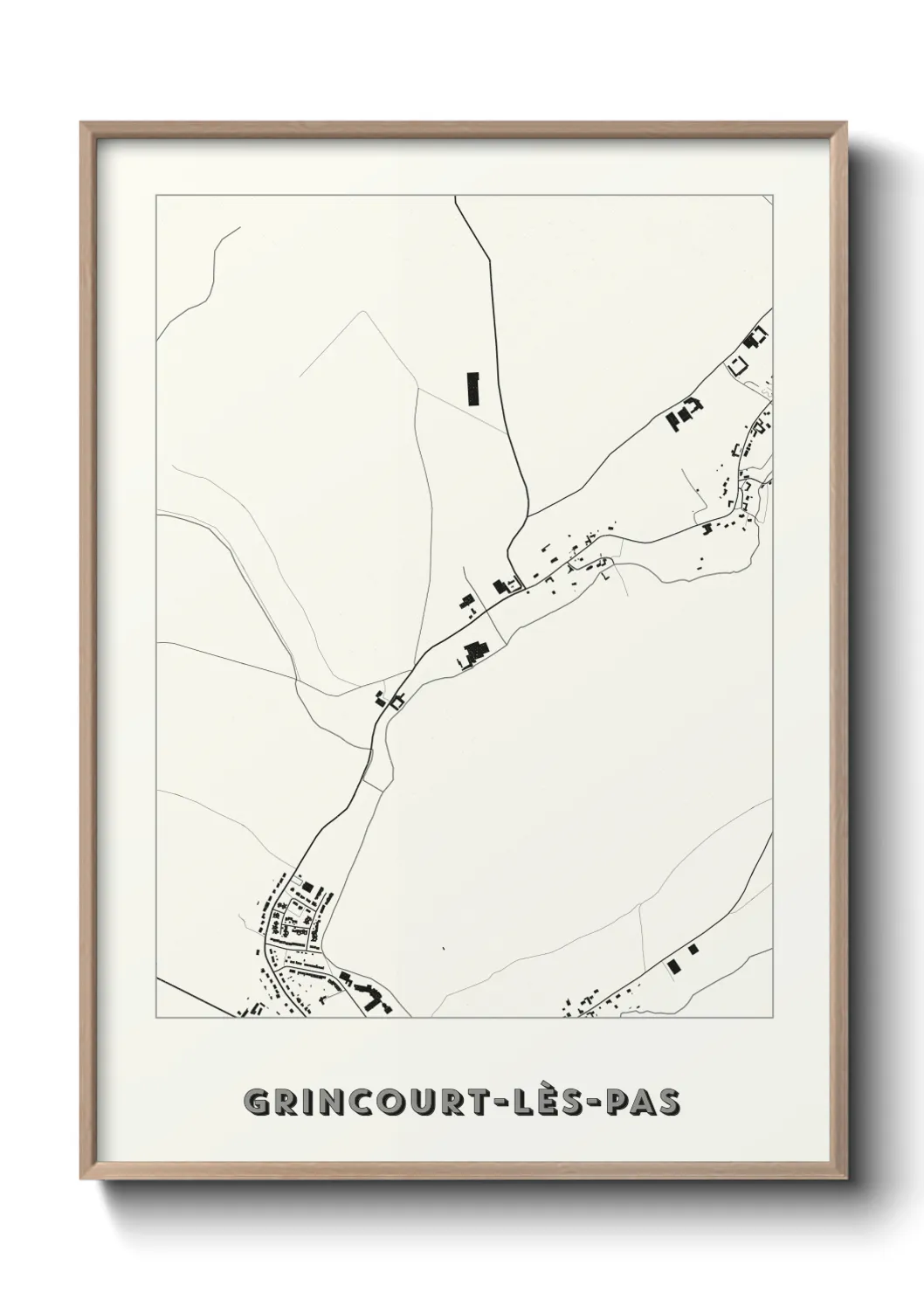 Un poster carteGrincourt-lès-Pas