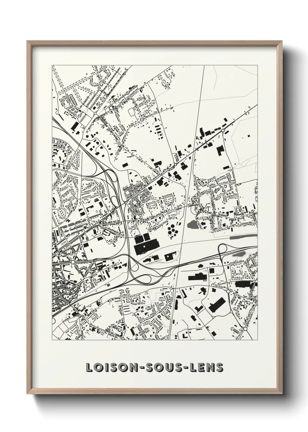 Une affiche de carte sur Loison-sous-Lens