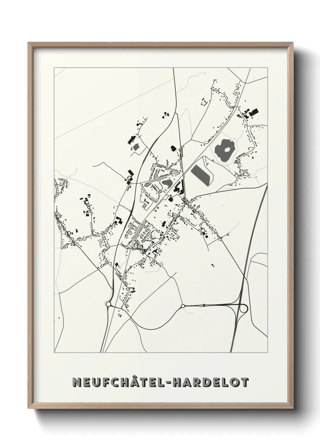 Une affiche de carte sur Neufchâtel-Hardelot