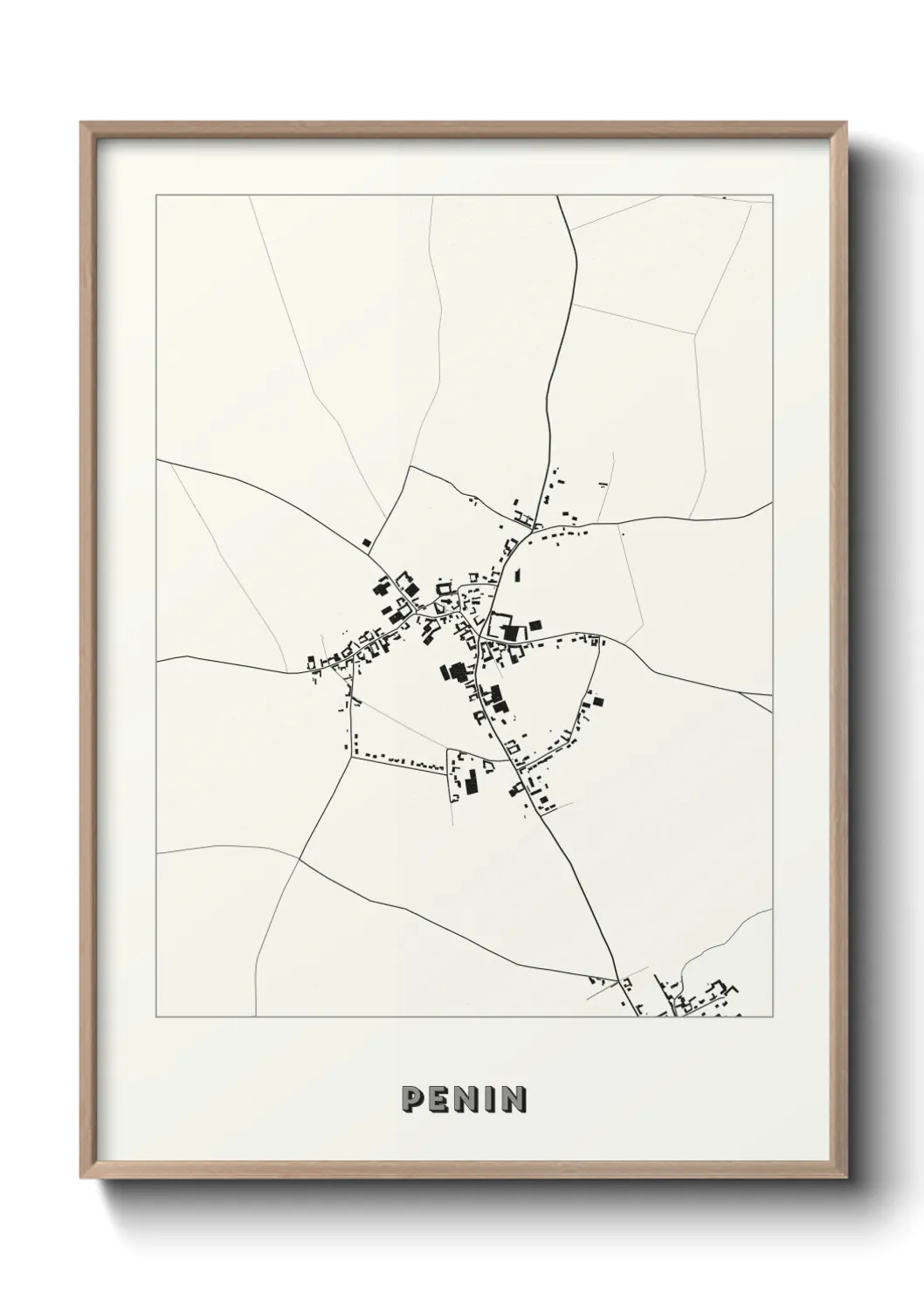 Une affiche de carte sur Penin