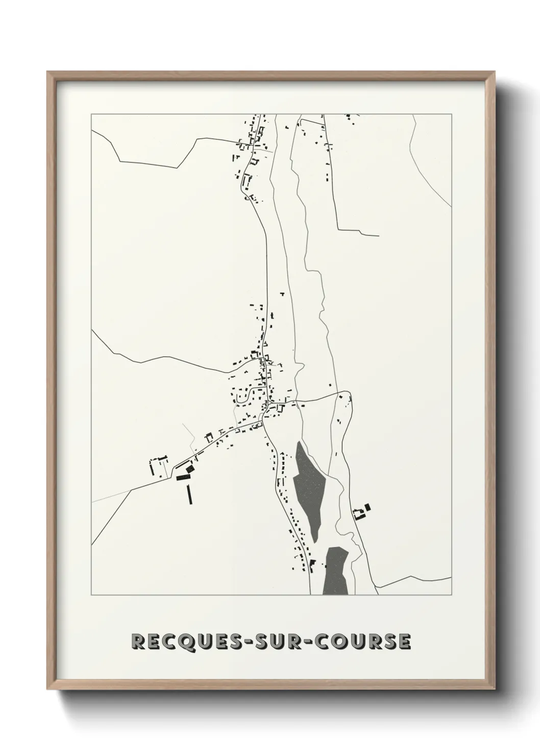 Une affiche de carte sur Recques-sur-Course
