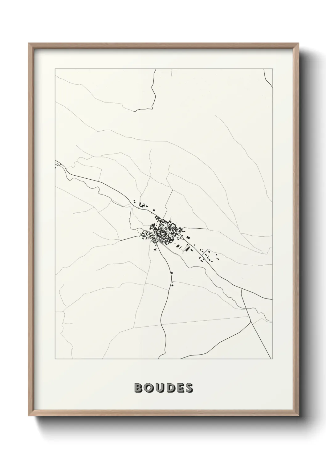 Une affiche de carte sur Boudes