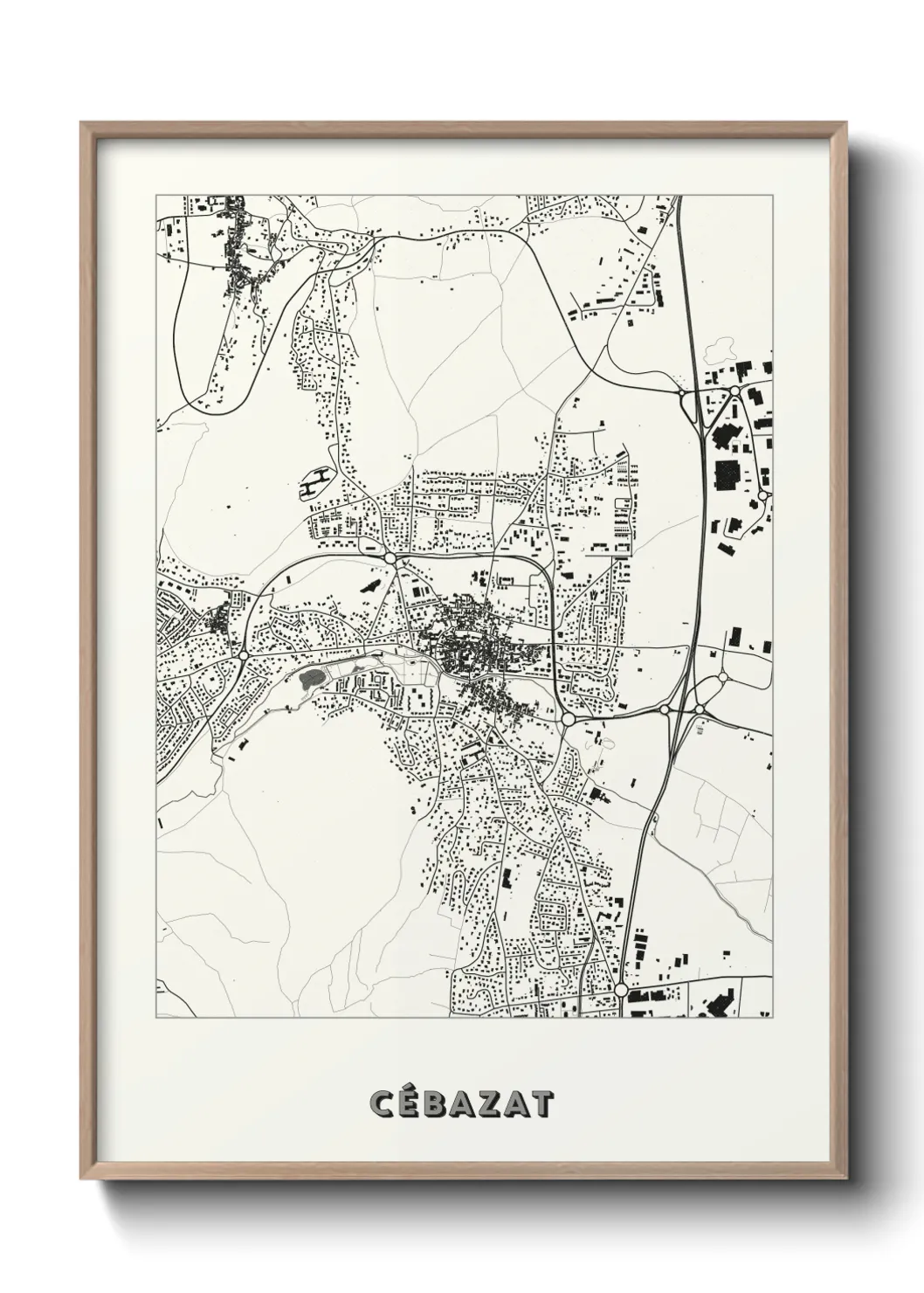 Une affiche de carte sur Cébazat