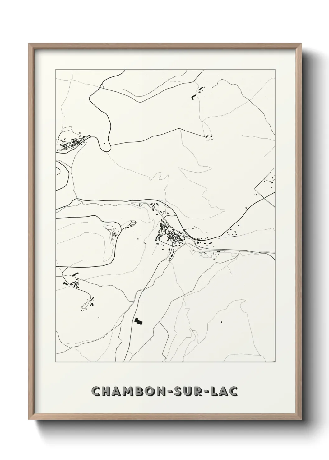 Une affiche de carte sur Chambon-sur-Lac