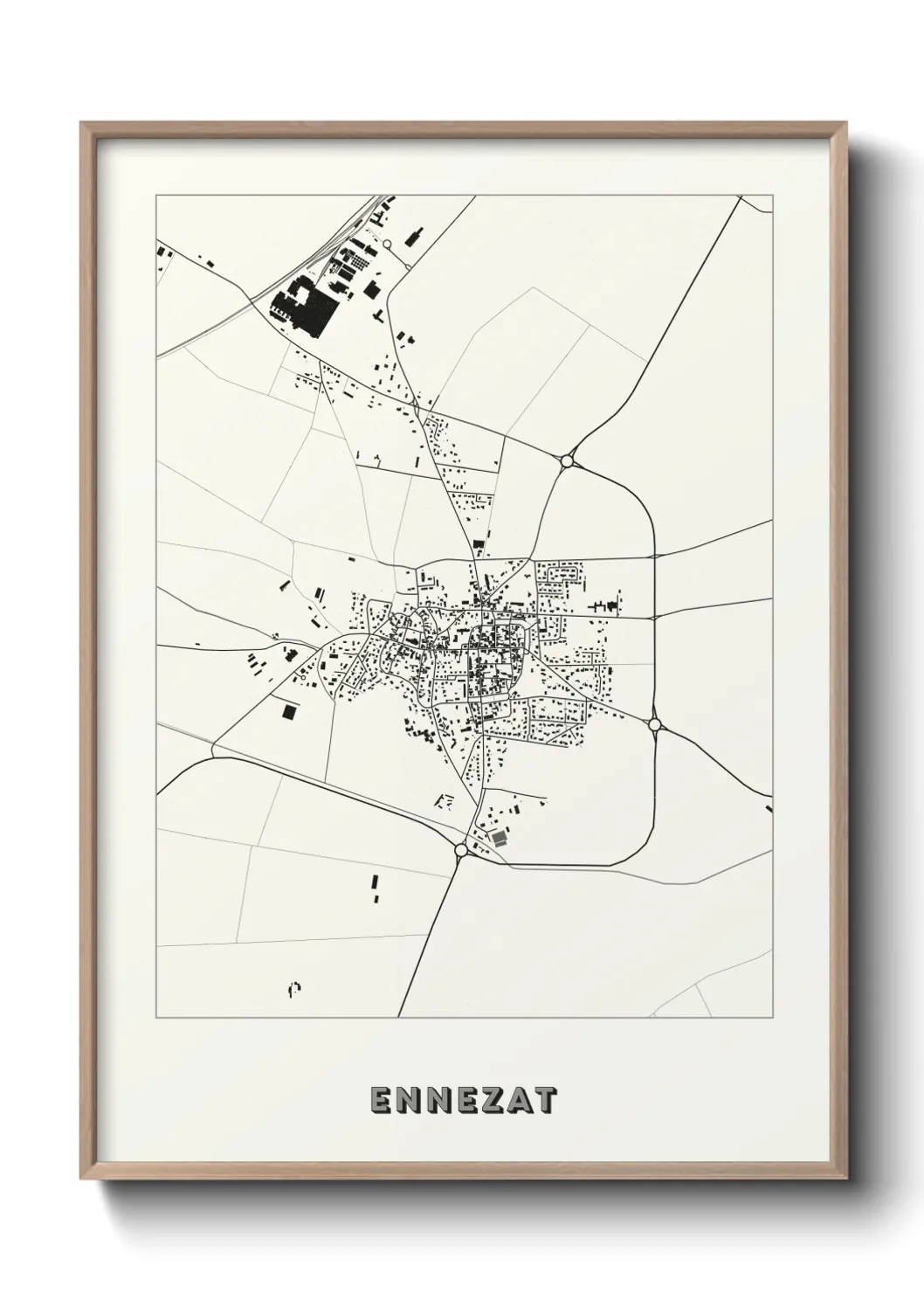 Une affiche de carte sur Ennezat
