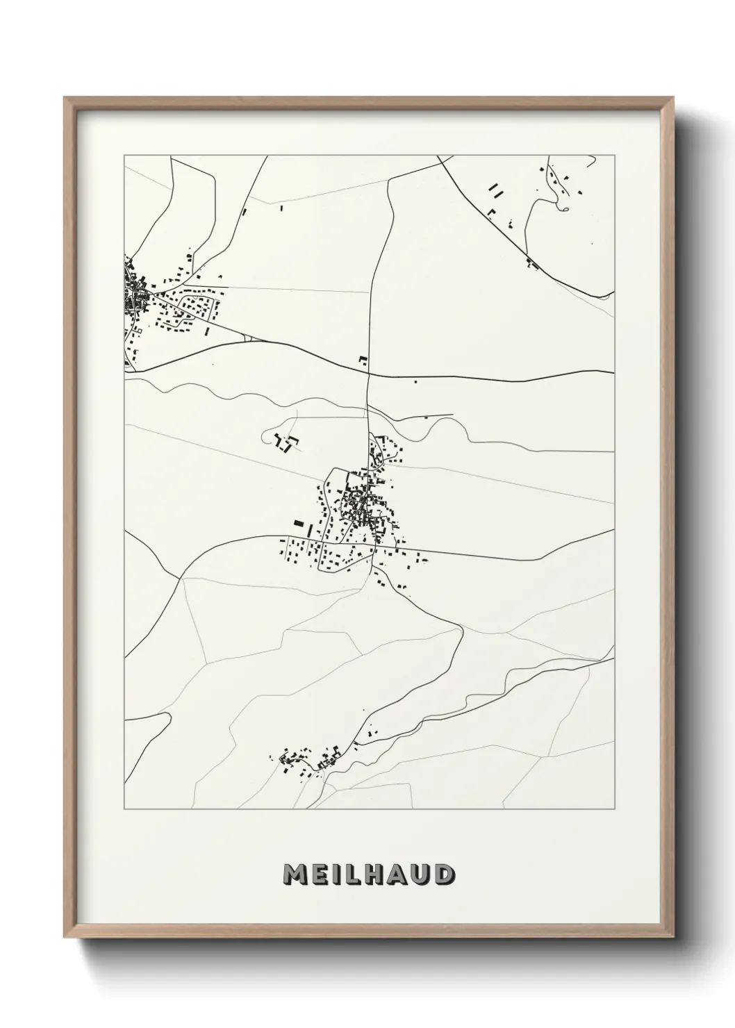 Une affiche de carte sur Meilhaud