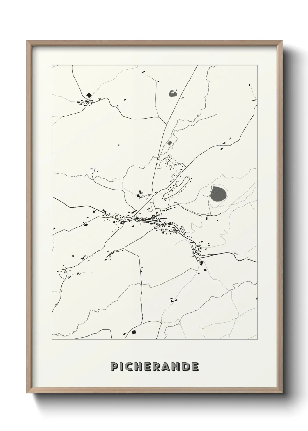 Une affiche de carte sur Picherande