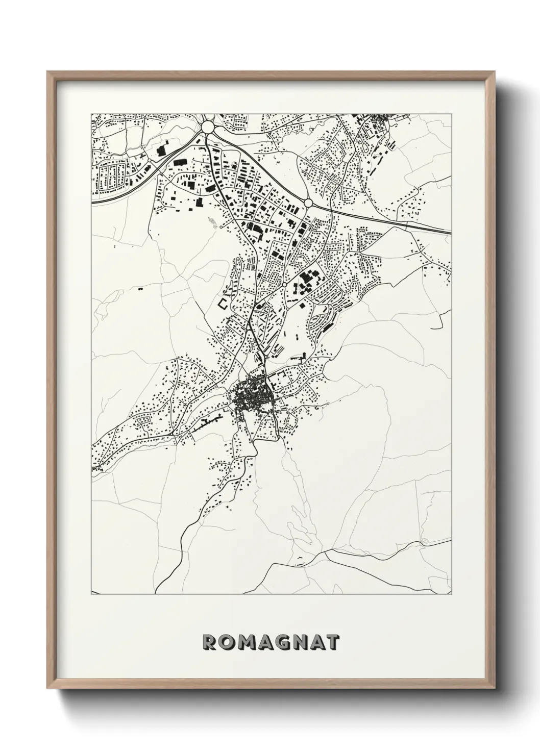 Une affiche de carte sur Romagnat