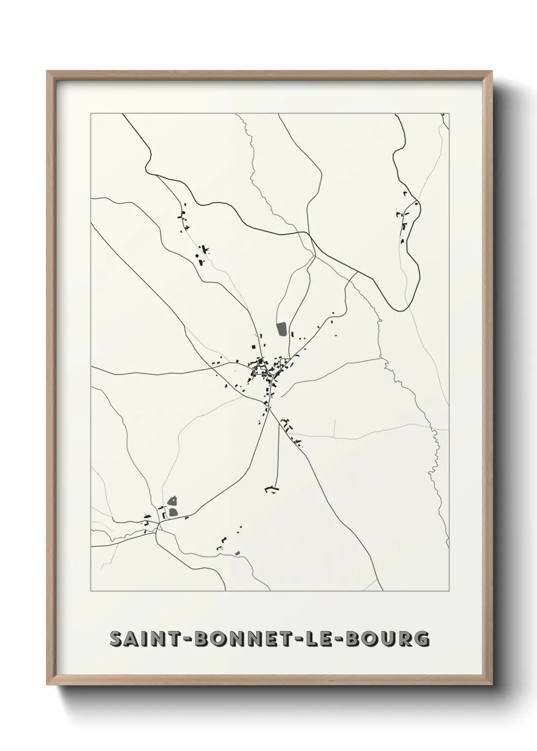 Un poster carteSaint-Bonnet-le-Bourg