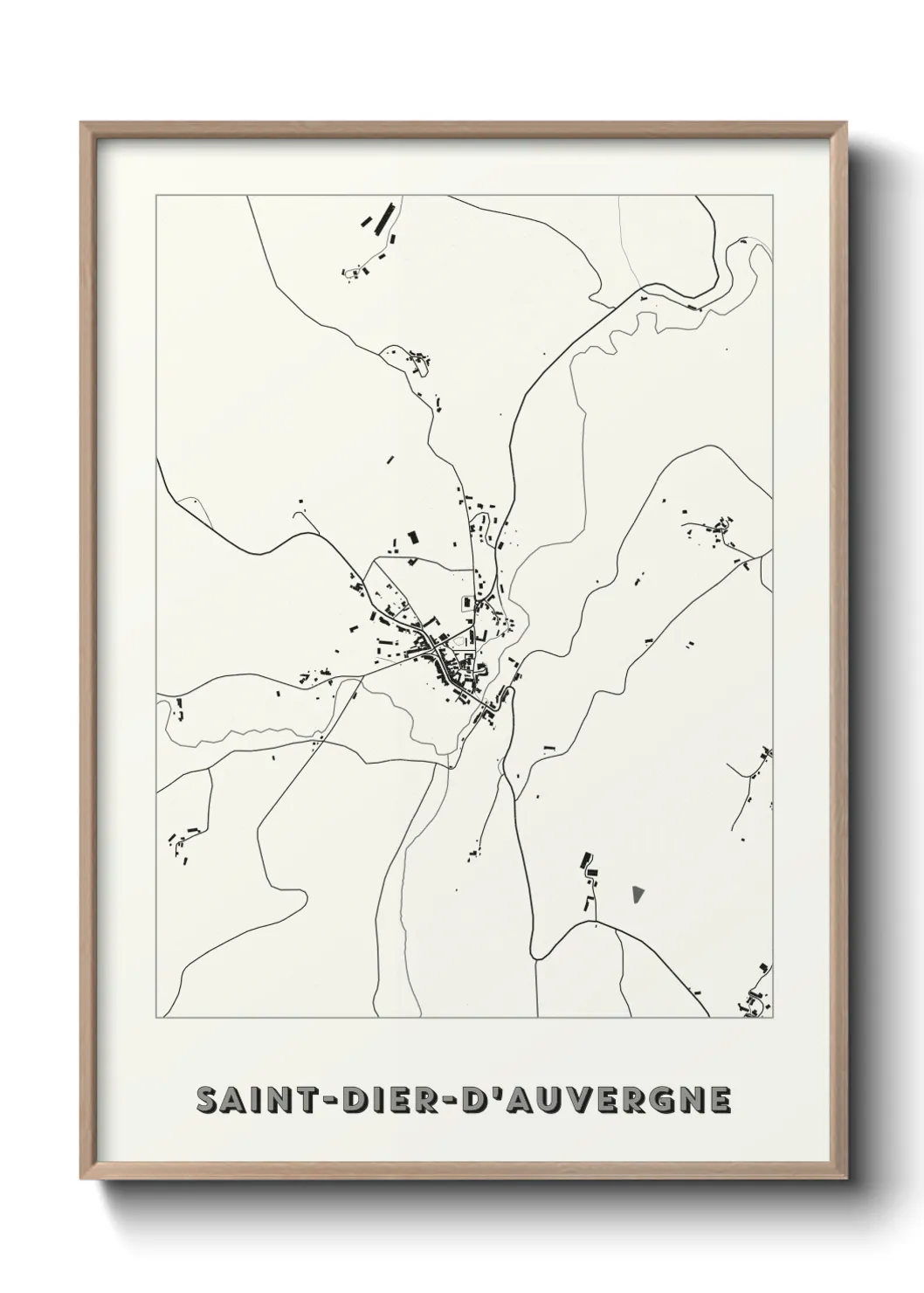 Une affiche de carte sur Saint-Dier-d'Auvergne