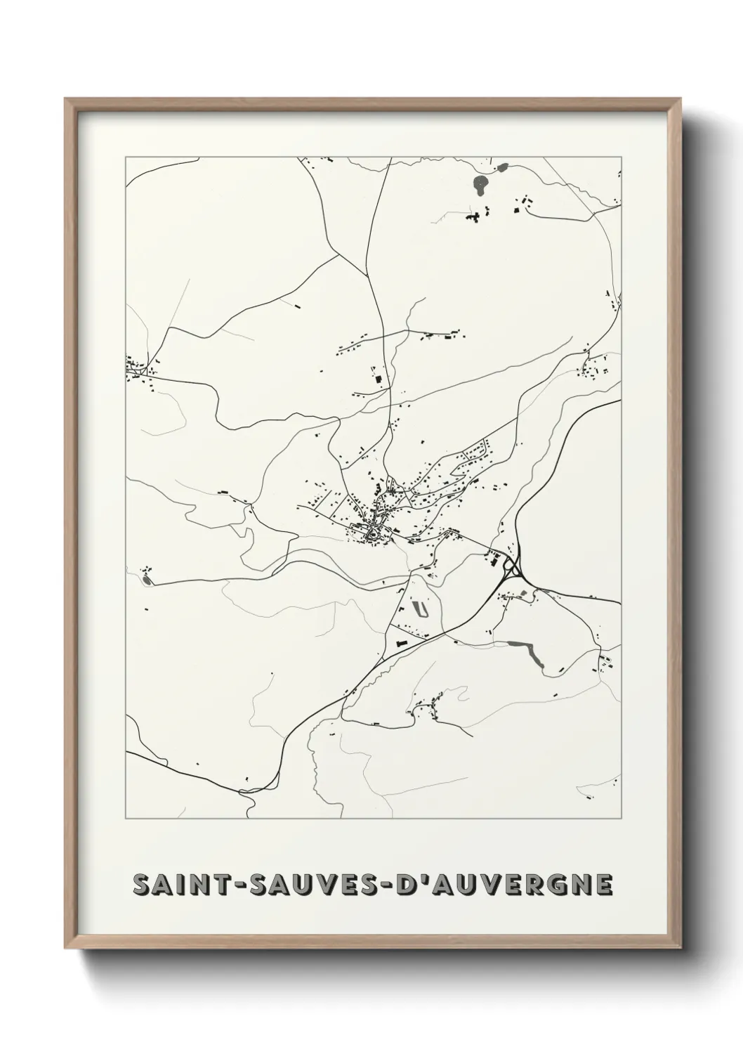 Une affiche de carte sur Saint-Sauves-d'Auvergne