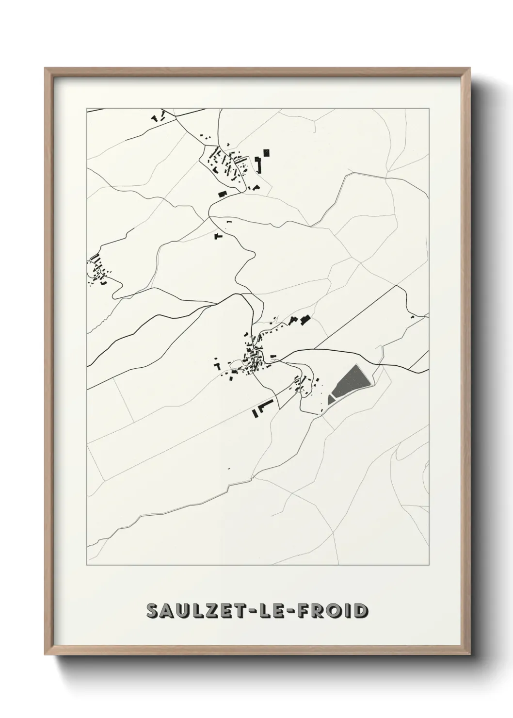 Une affiche de carte sur Saulzet-le-Froid