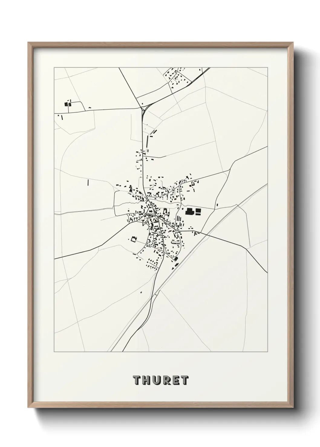 Une affiche de carte sur Thuret