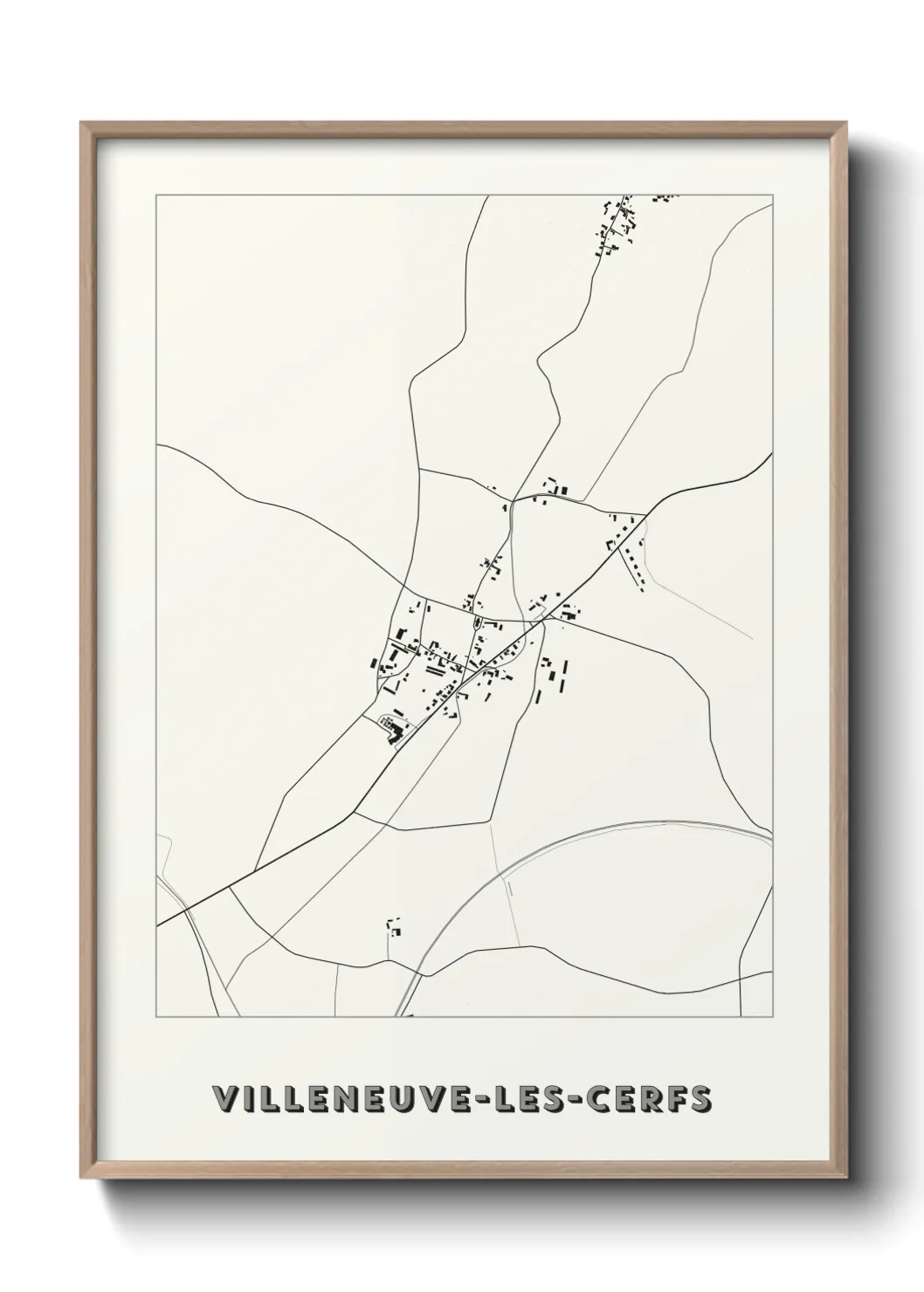 Un poster carteVilleneuve-les-Cerfs