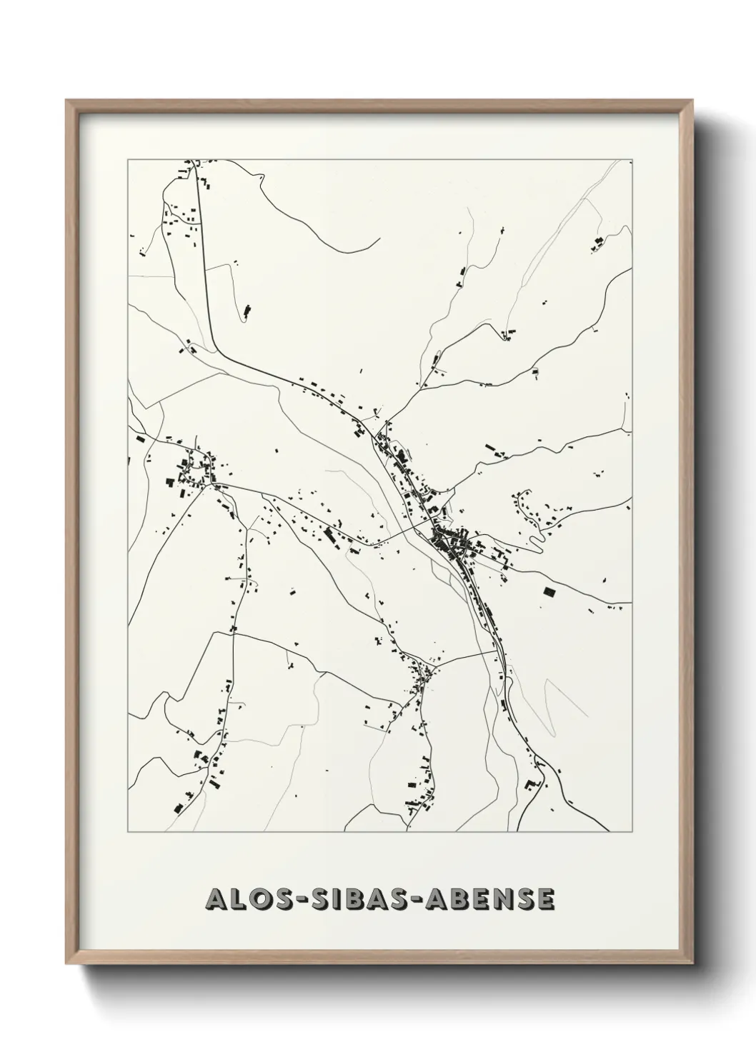 Une affiche de carte sur Alos-Sibas-Abense