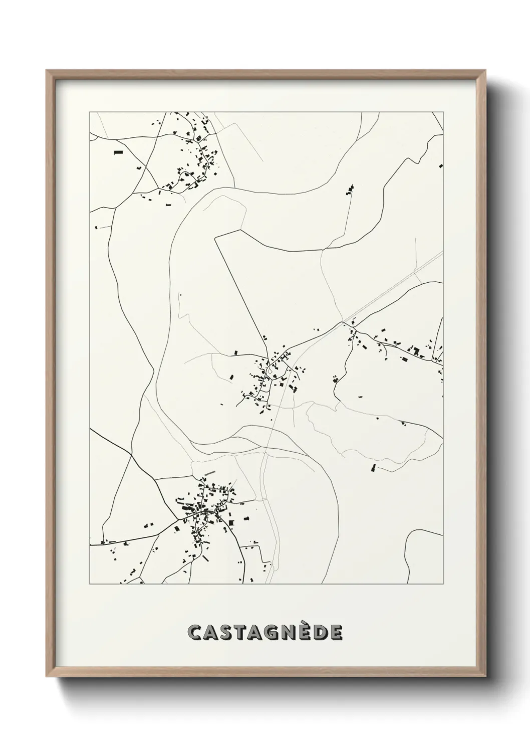 Une affiche de carte sur Castagnède