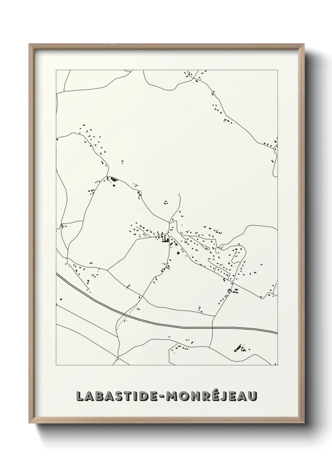 Une affiche de carte sur Labastide-Monréjeau