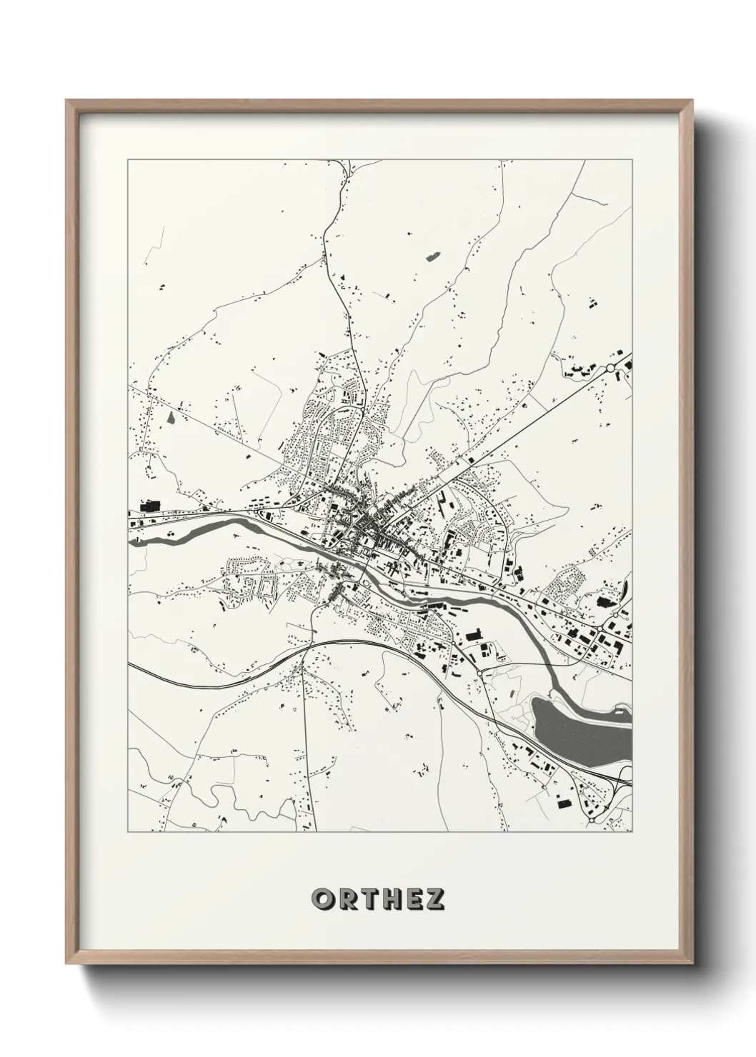 Une affiche de carte sur Orthez