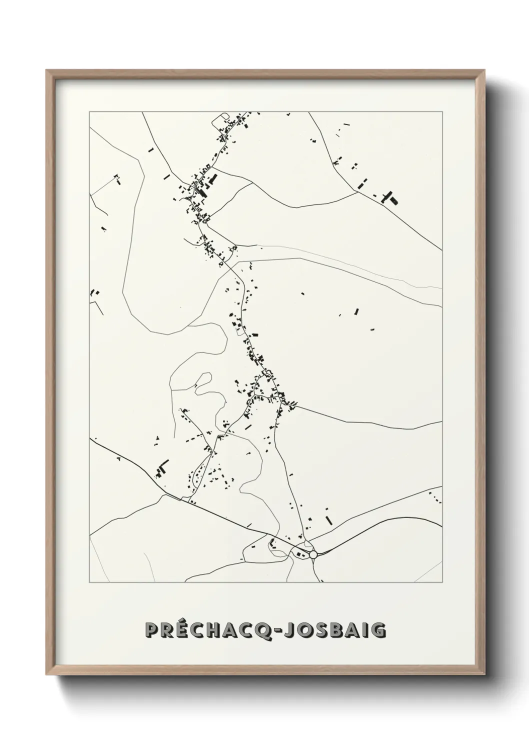 Une affiche de carte sur Préchacq-Josbaig
