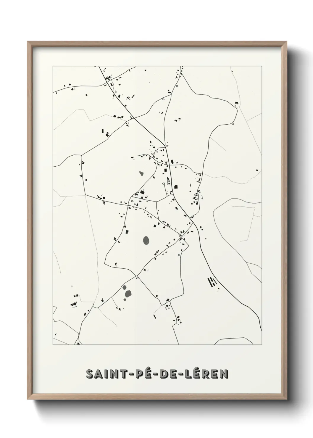 Une affiche de carte sur Saint-Pé-de-Léren