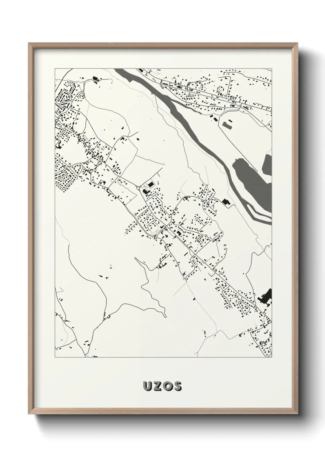 Une affiche de carte sur Uzos