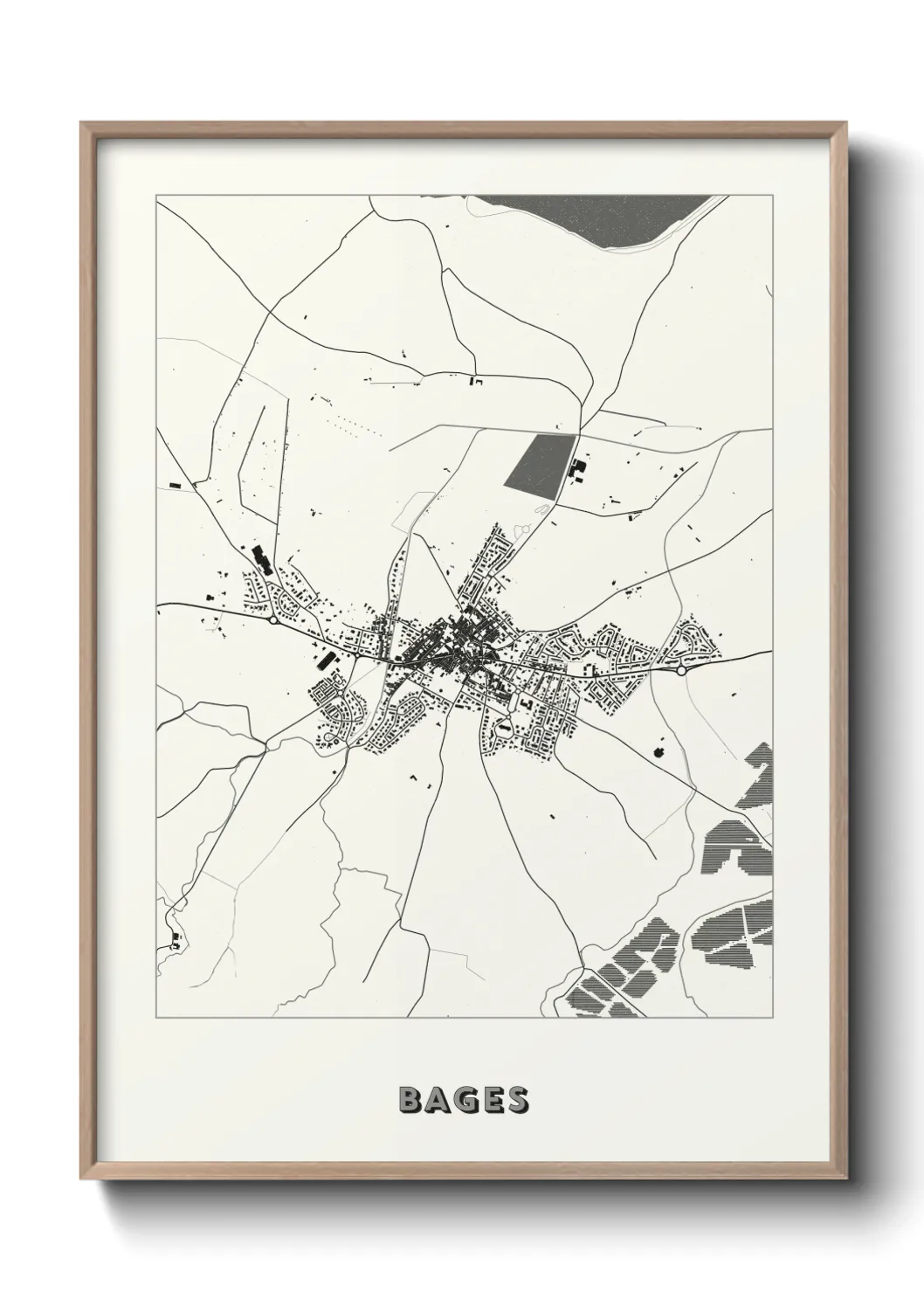 Une affiche de carte sur Bages