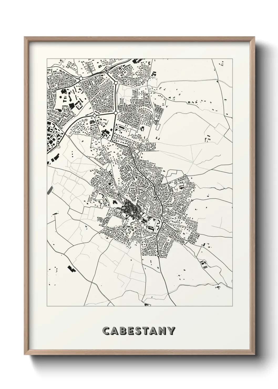 Une affiche de carte sur Cabestany