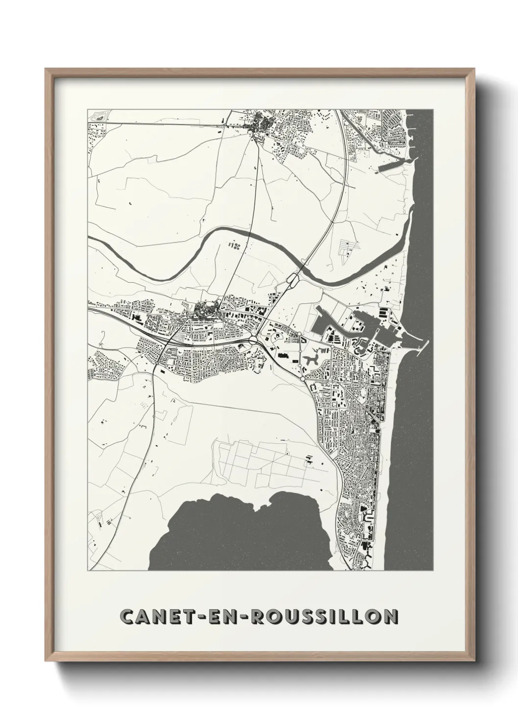 Une affiche de carte sur Canet-en-Roussillon