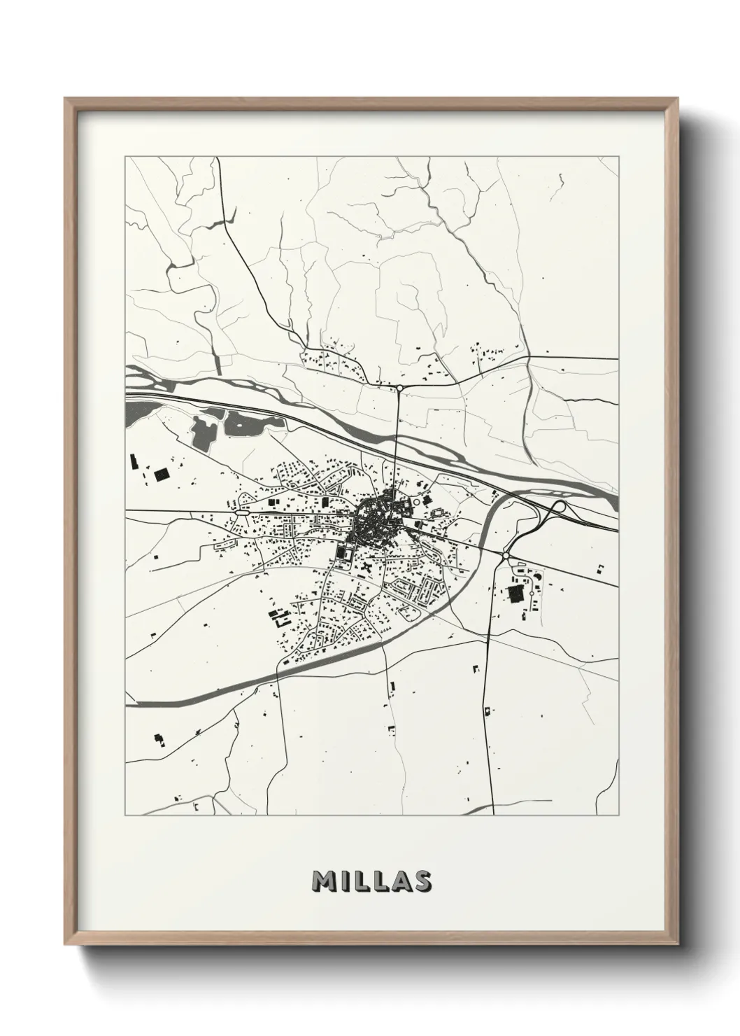 Une affiche de carte sur Millas