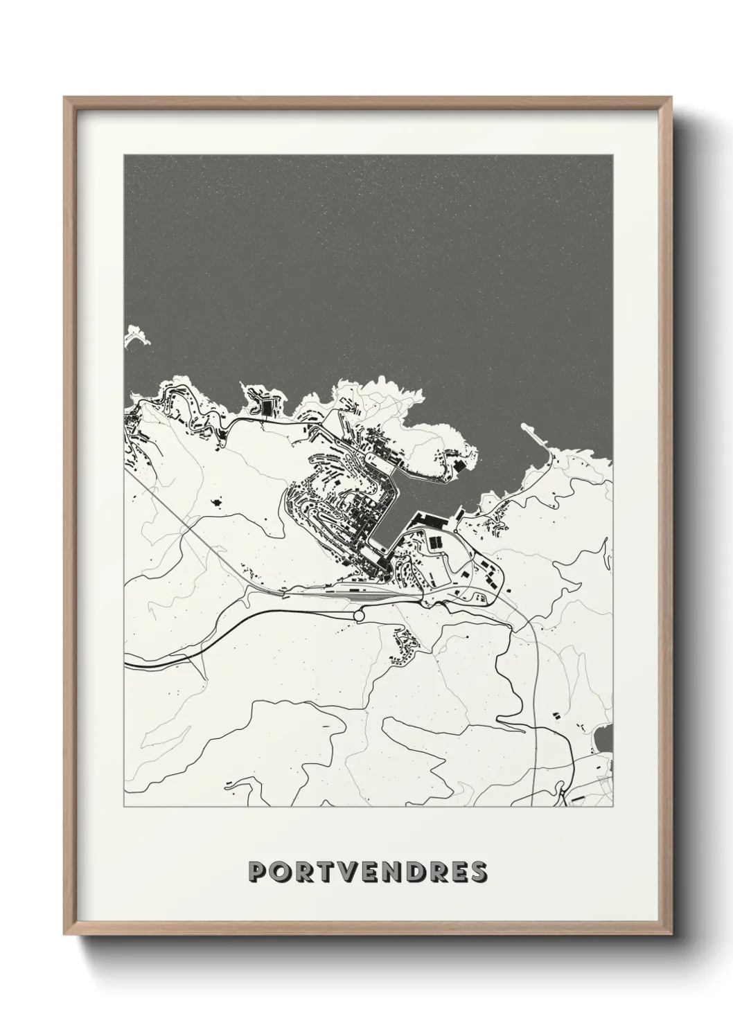 Une affiche de carte sur Portvendres
