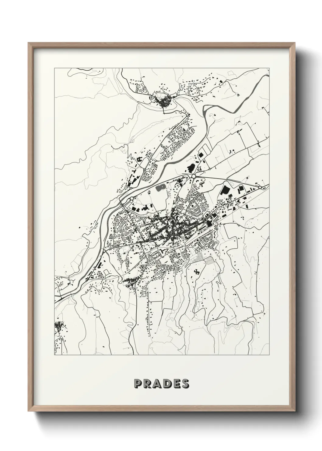 Une affiche de carte sur Prades