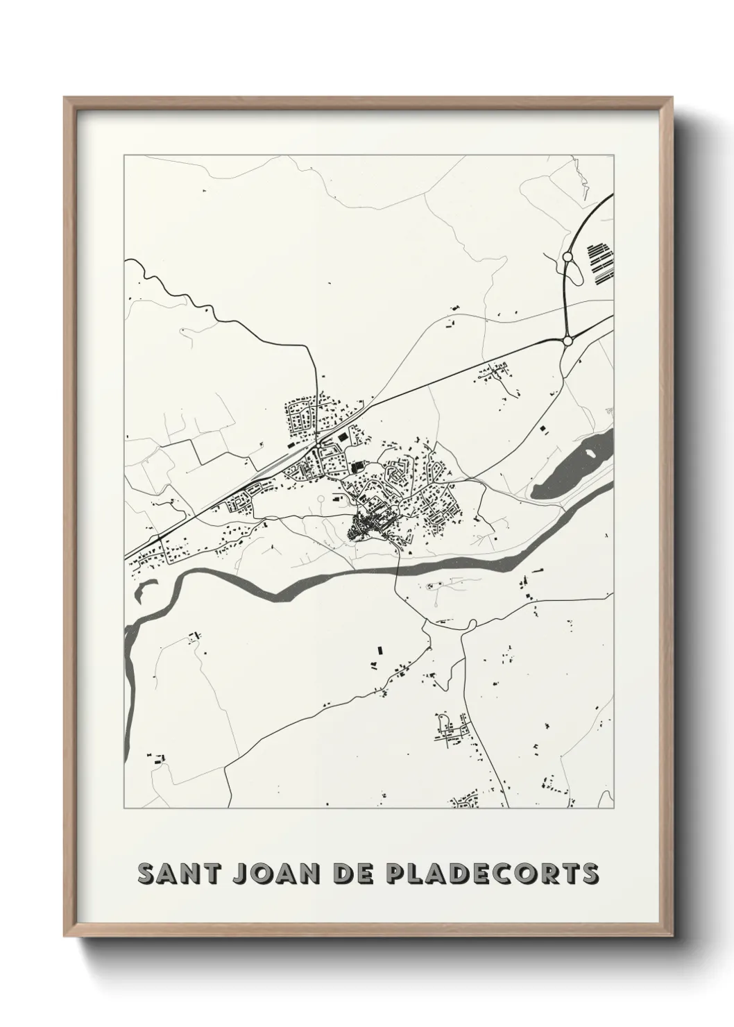 Une affiche de carte sur Sant Joan de Pladecorts