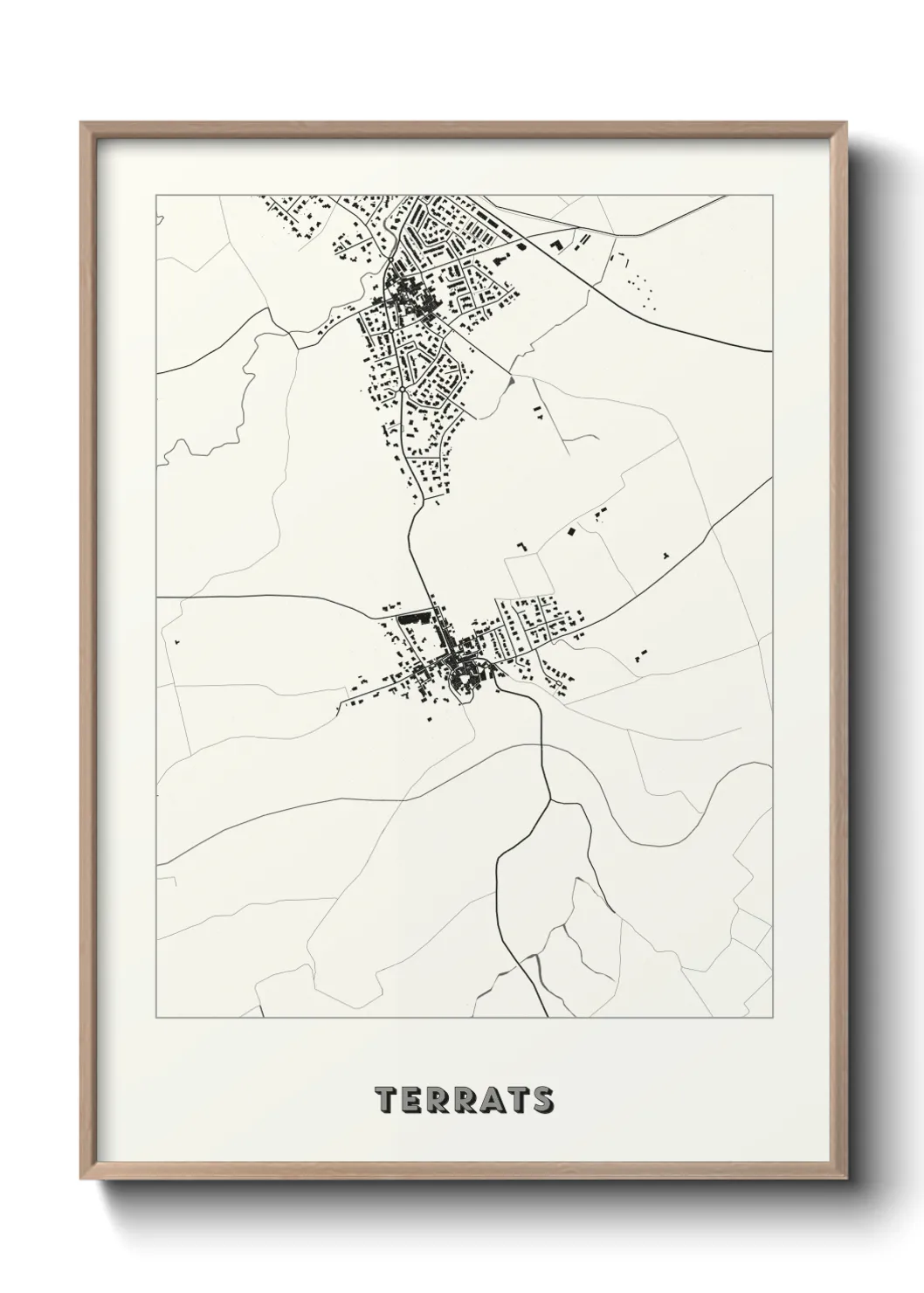 Une affiche de carte sur Terrats