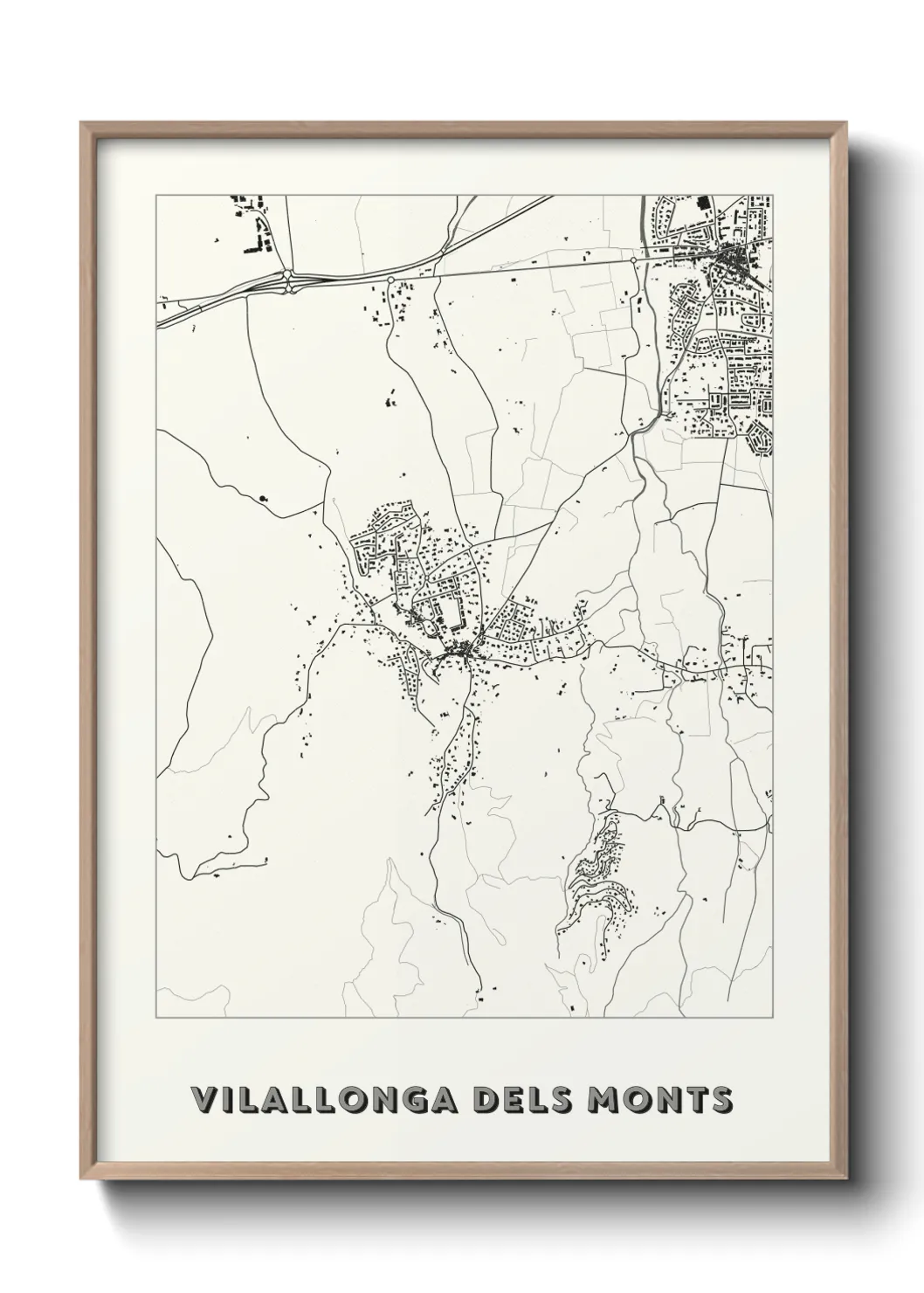 Une affiche de carte sur Vilallonga dels Monts
