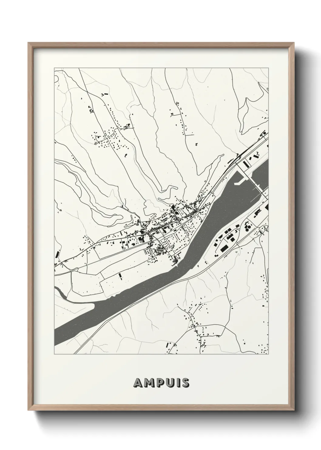 Une affiche de carte sur Ampuis
