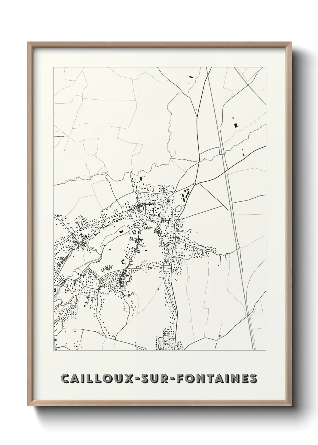 Une affiche de carte sur Cailloux-sur-Fontaines