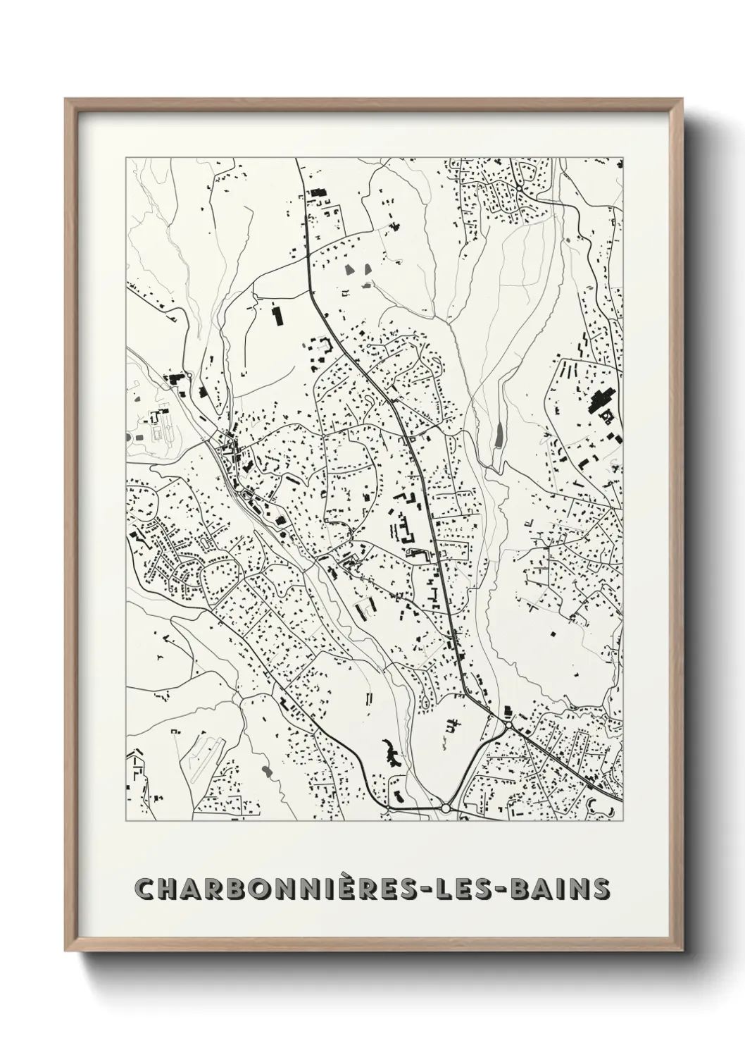 Une affiche de carte sur Charbonnières-les-Bains