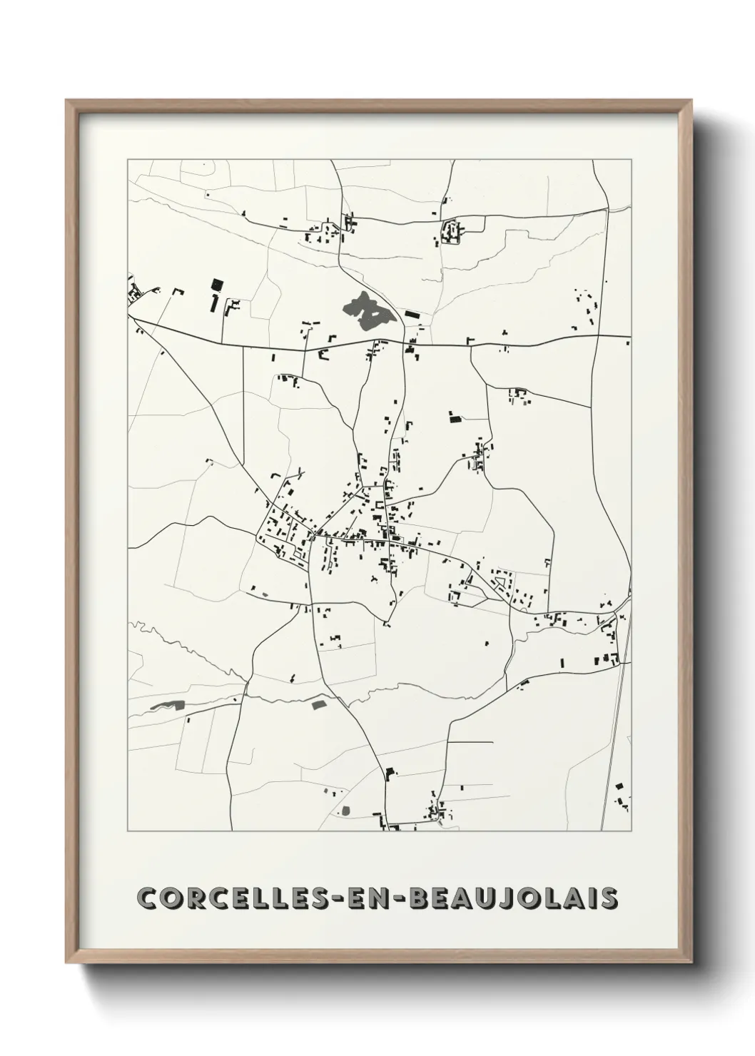 Une affiche de carte sur Corcelles-en-Beaujolais