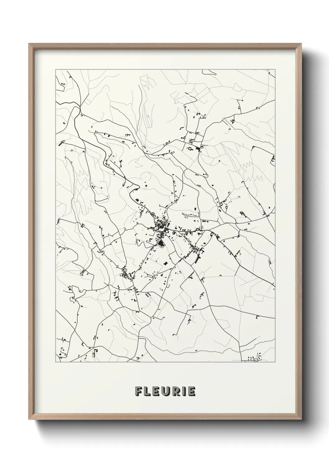 Une affiche de carte sur Fleurie