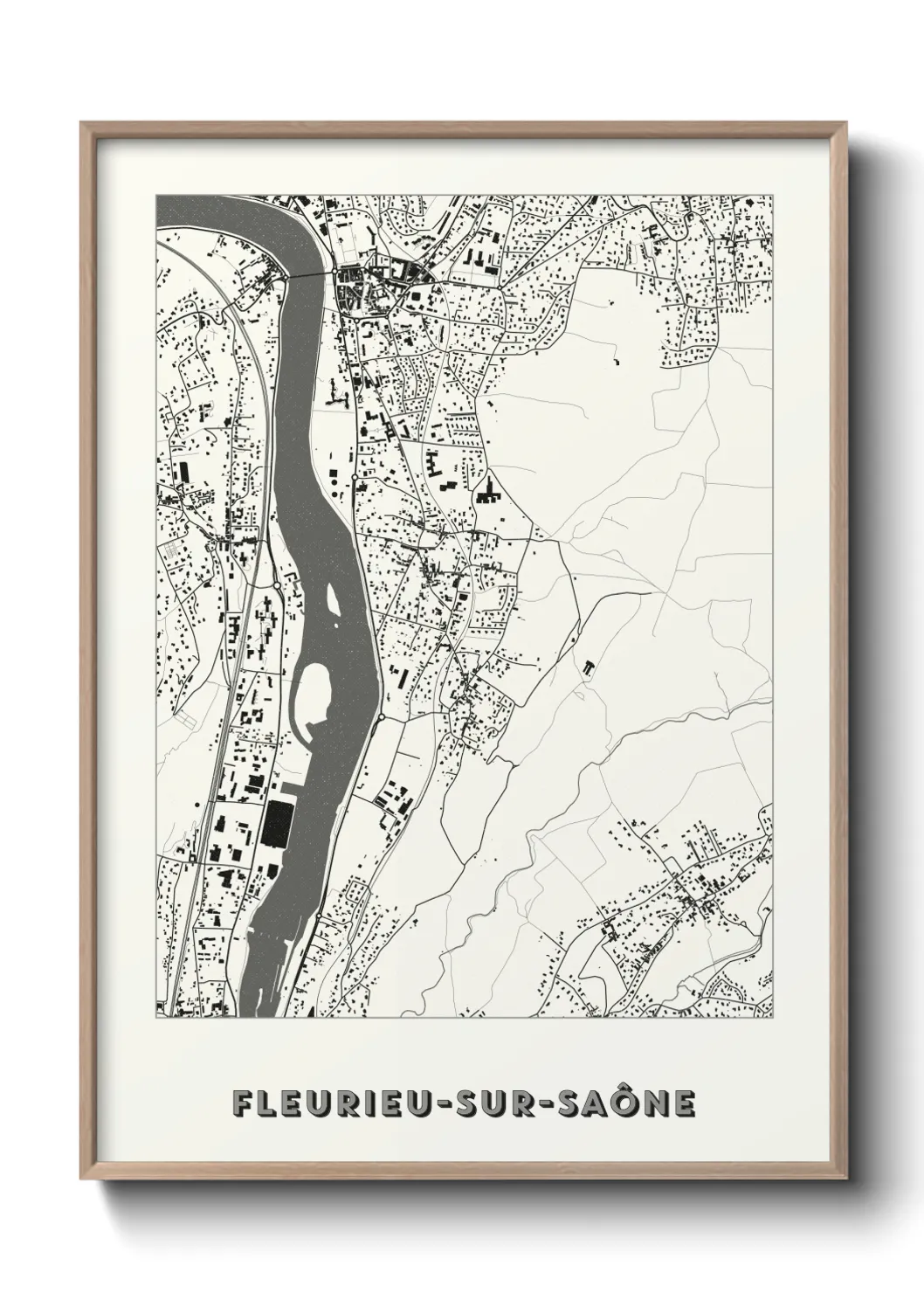 Un poster carteFleurieu-sur-Saône