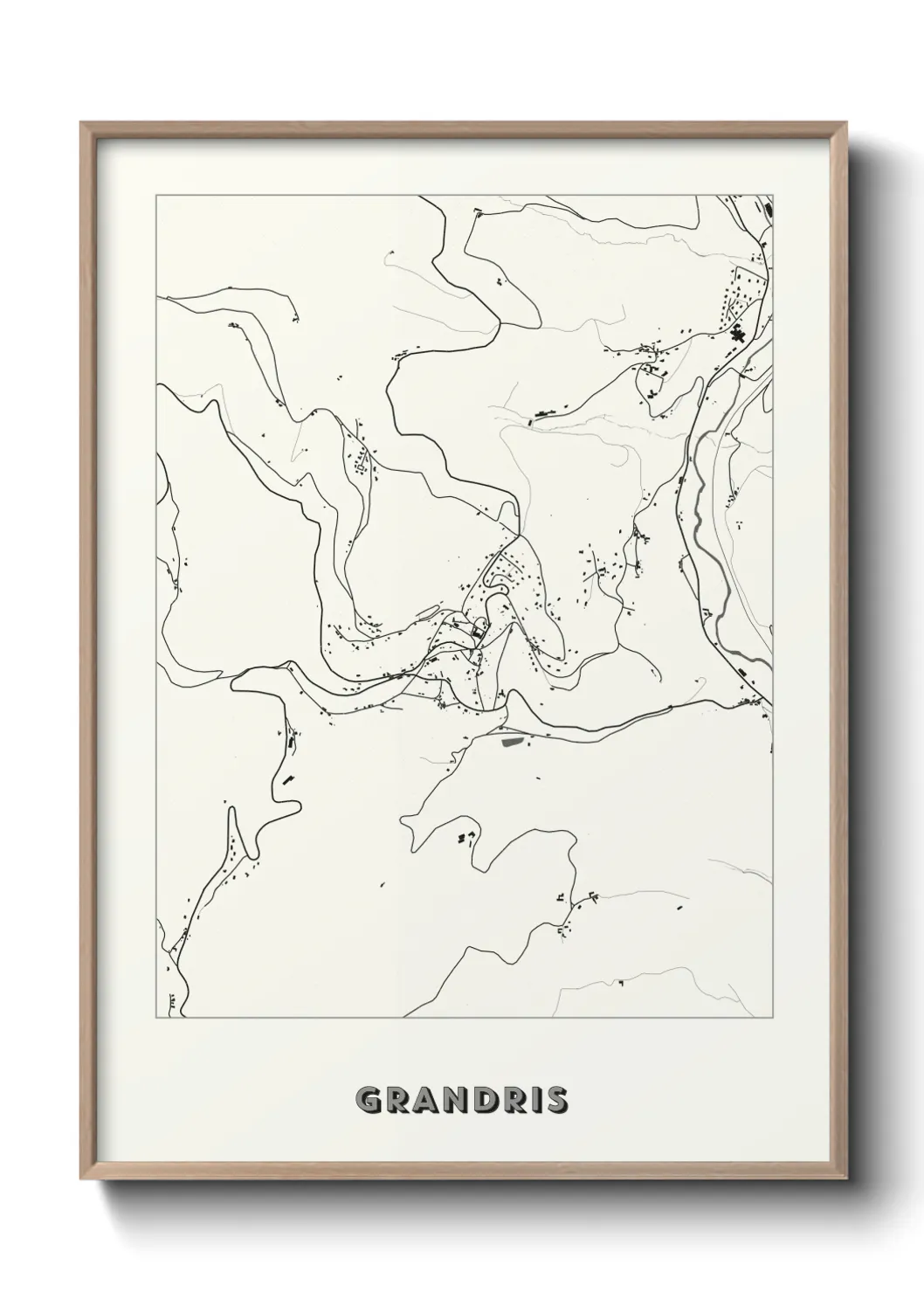 Une affiche de carte sur Grandris