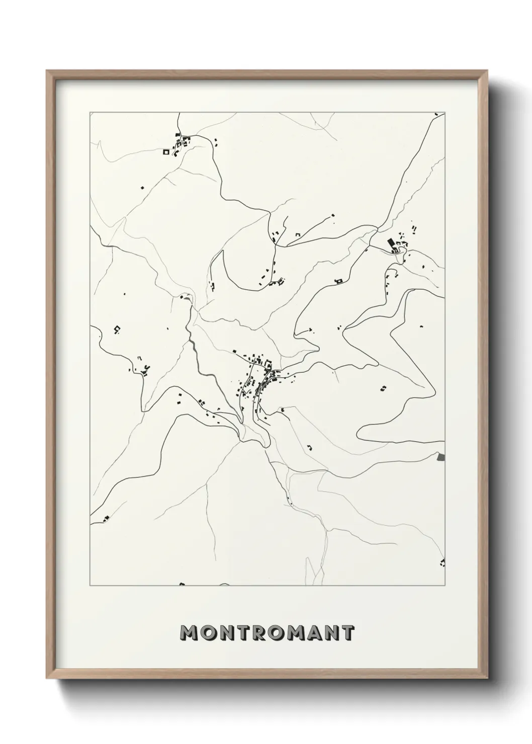 Une affiche de carte sur Montromant