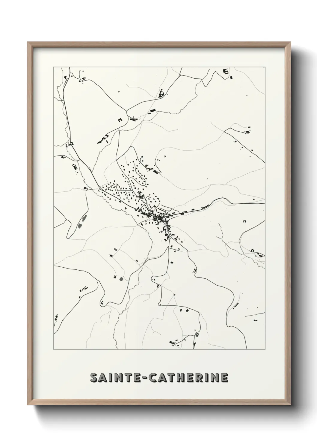 Une affiche de carte sur Sainte-Catherine