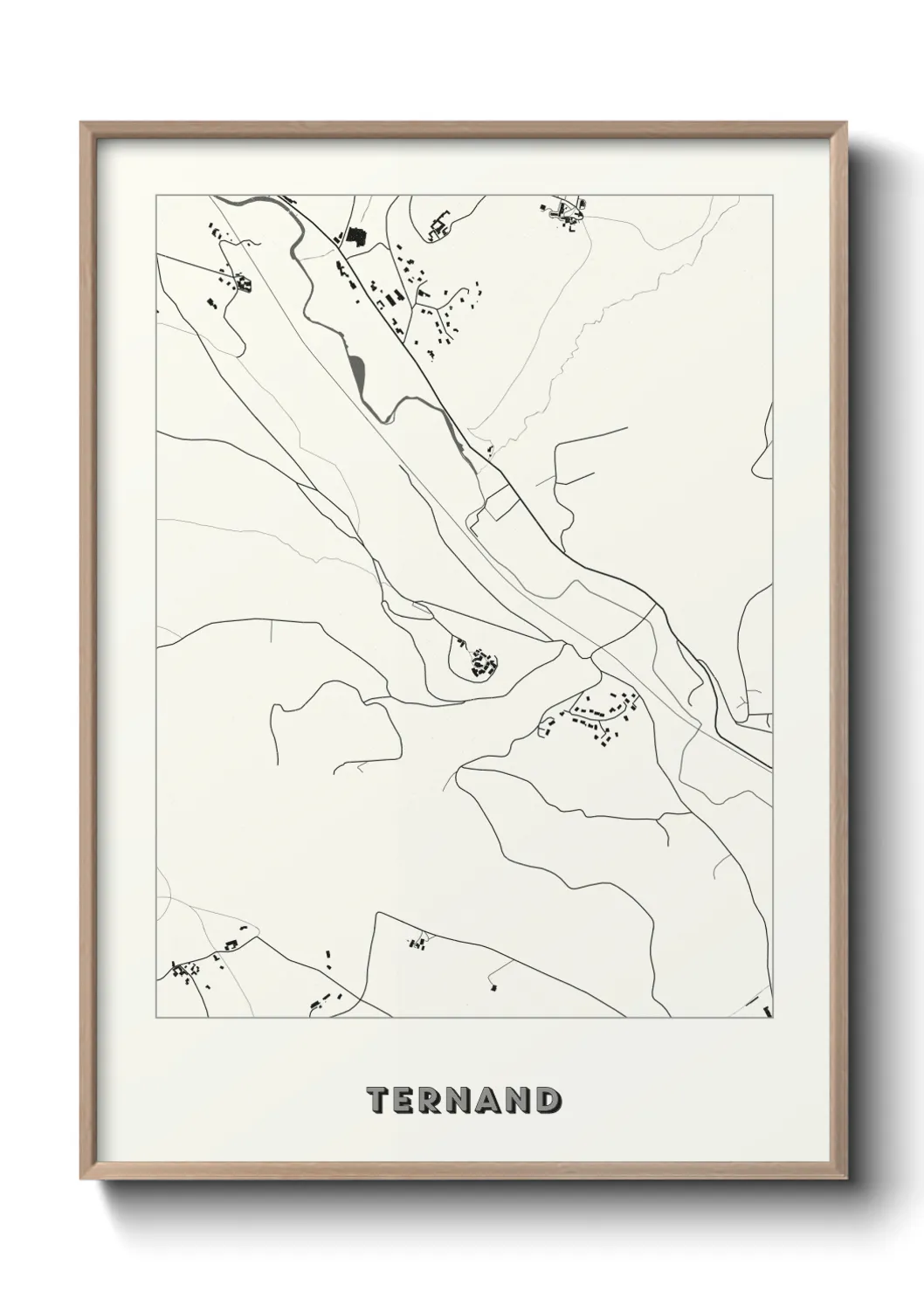 Une affiche de carte sur Ternand