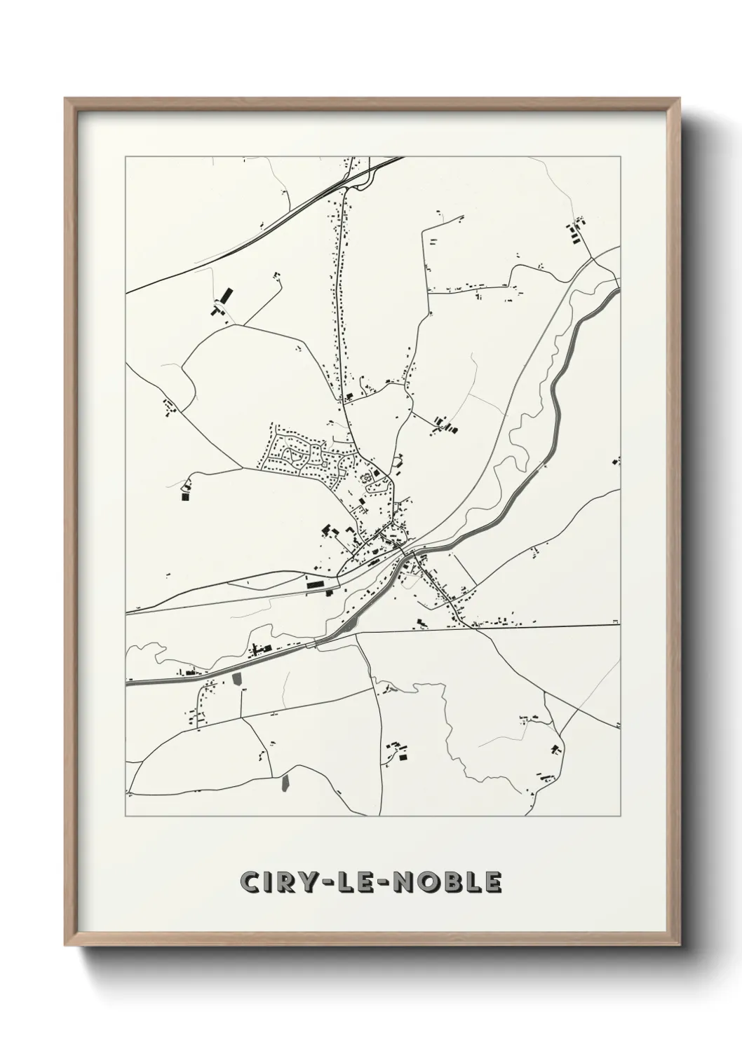 Une affiche de carte sur Ciry-le-Noble