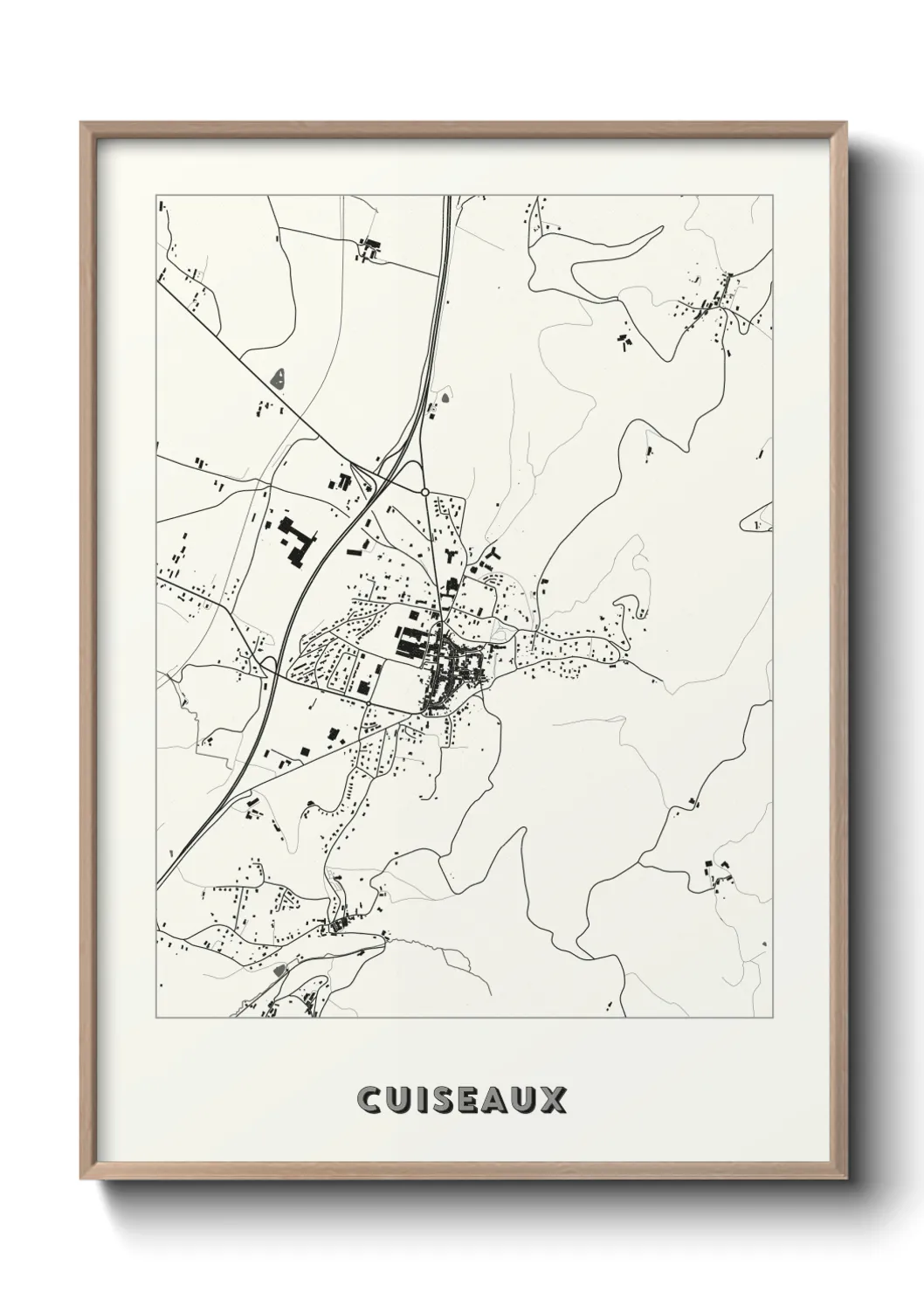 Une affiche de carte sur Cuiseaux