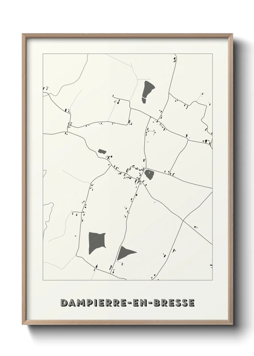 Une affiche de carte sur Dampierre-en-Bresse
